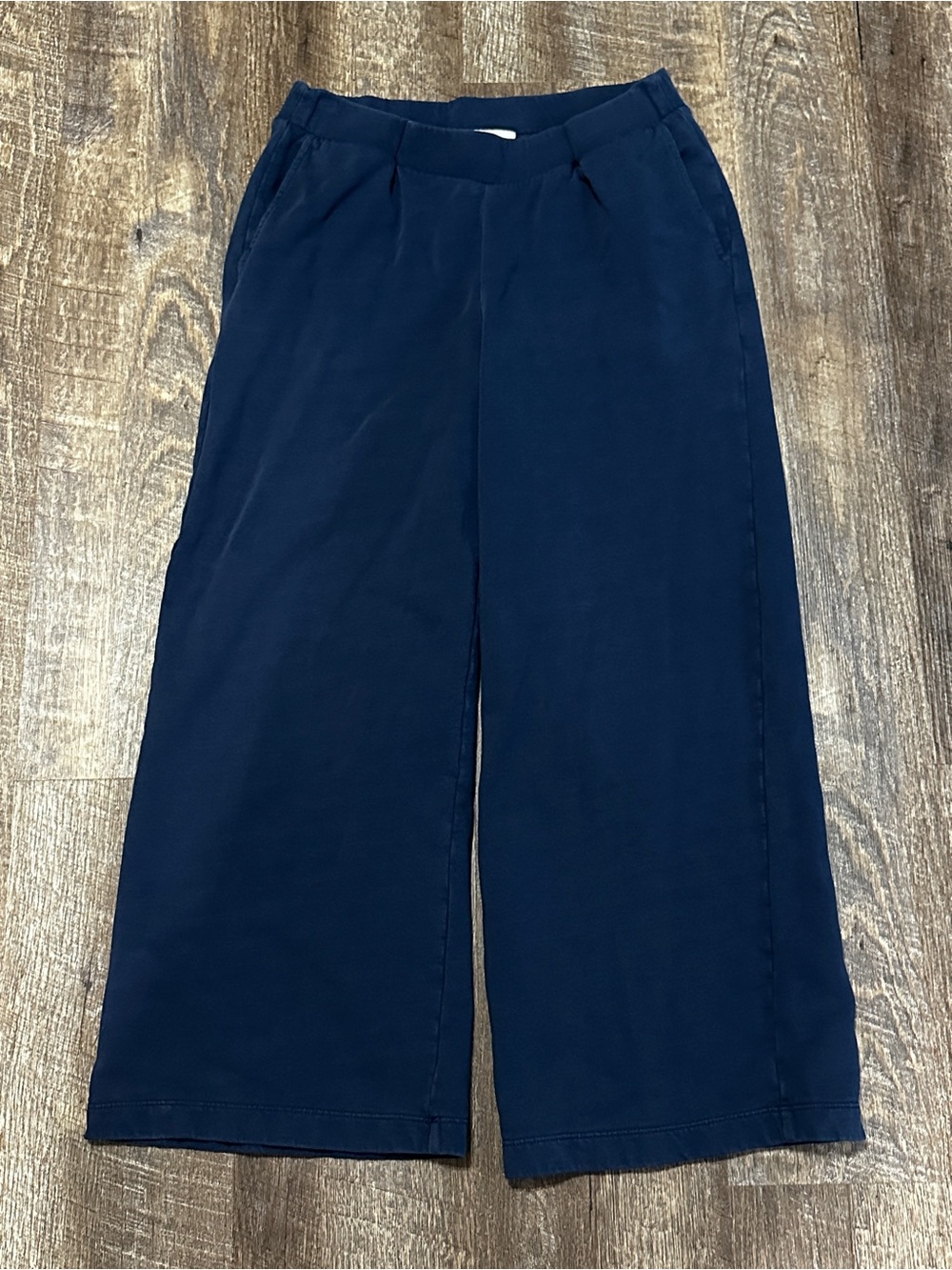 PureJill J. Jill Navy Blue Organically Grown Cotton Wide Leg Cropped Pants Small